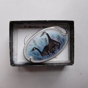 1992 P Buckley Moss Society Brooch Two Geese
